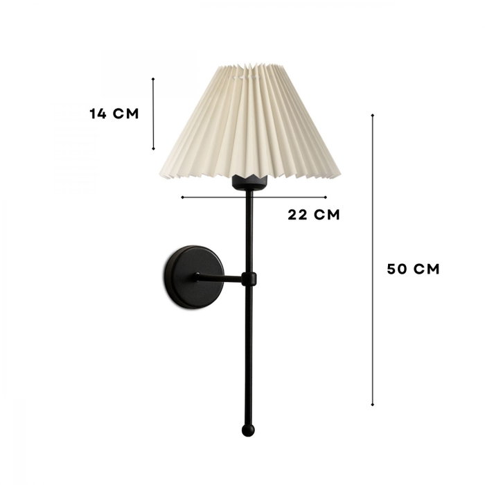 Opviq Lámpara de Pared de Cuerpo Metálico Crema y Negro